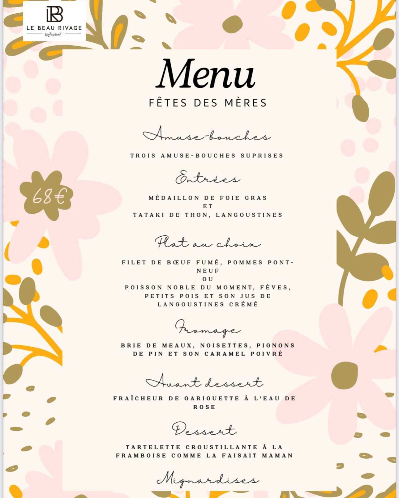Menu de la Fête des Mères